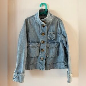 LOFT Light Blue Jean Jacket Petite XS